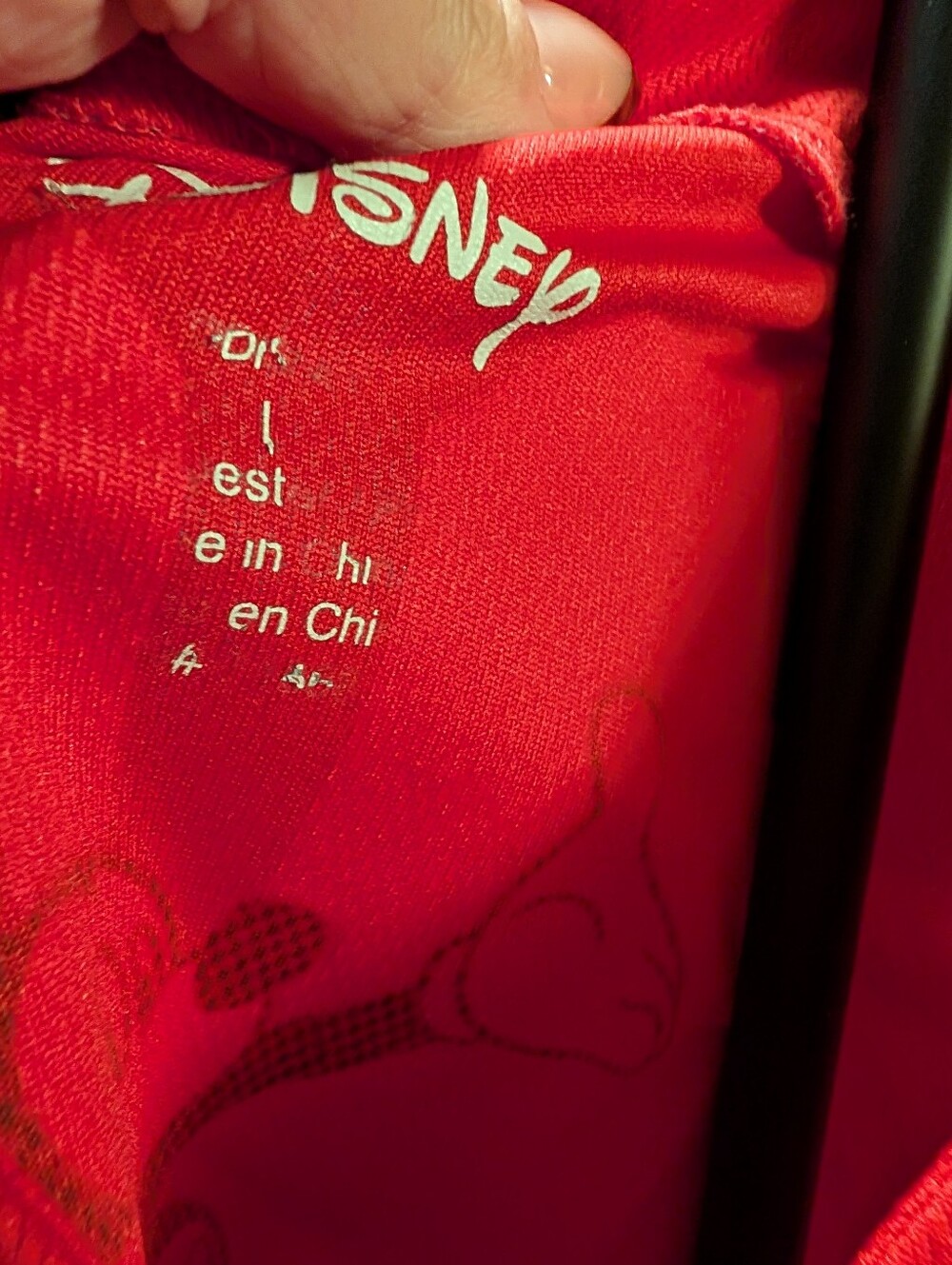 Disney Mickey Mouse Red Women's Mesium Baseball Jersey - Picture 7 of 7